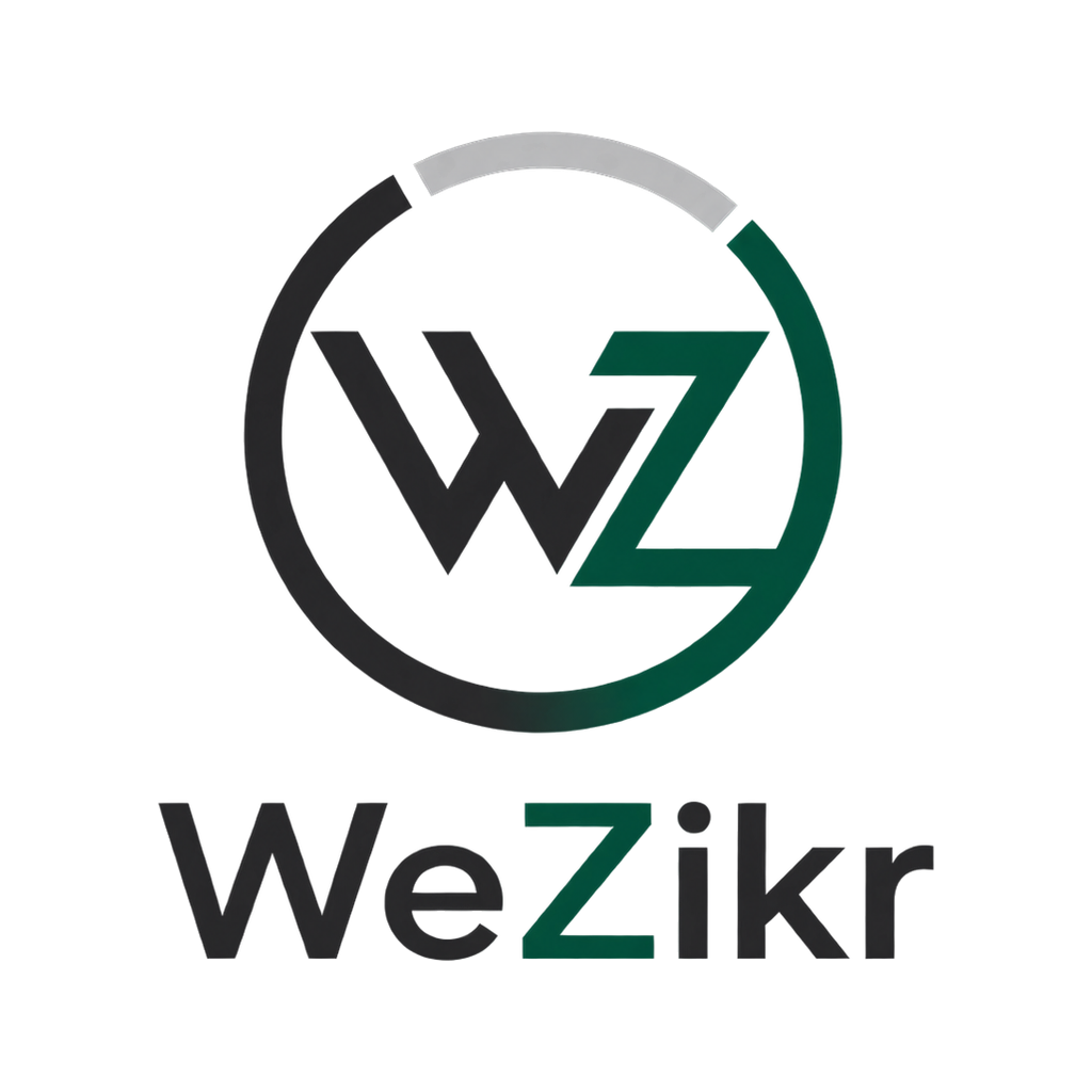 WeZikr circular W and Z brand mark and wordmark